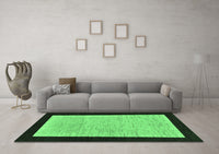 Machine Washable Oriental Emerald Green Modern Rug, wshabs275emgrn