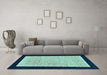 Machine Washable Oriental Light Blue Modern Rug in a Living Room, wshabs275lblu