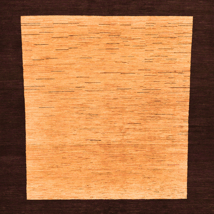 Square Machine Washable Oriental Orange Modern Area Rugs, wshabs275org