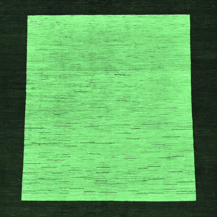 Square Machine Washable Oriental Emerald Green Modern Area Rugs, wshabs275emgrn