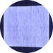 Round Machine Washable Oriental Blue Modern Rug, wshabs275blu