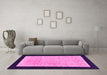 Machine Washable Oriental Pink Modern Rug in a Living Room, wshabs275pnk