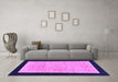 Machine Washable Oriental Purple Modern Area Rugs in a Living Room, wshabs275pur