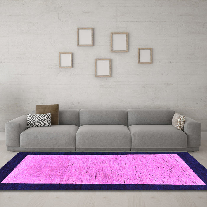 Machine Washable Oriental Purple Modern Area Rugs in a Living Room, wshabs275pur