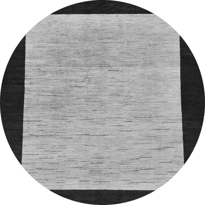 Round Machine Washable Oriental Gray Modern Rug, wshabs275gry