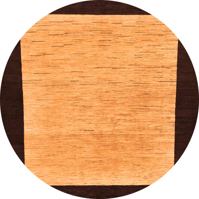 Round Machine Washable Oriental Orange Modern Area Rugs, wshabs275org