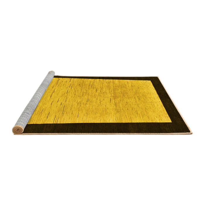 Sideview of Machine Washable Oriental Yellow Modern Rug, wshabs275yw