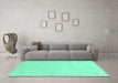 Machine Washable Abstract Turquoise Modern Area Rugs in a Living Room,, wshabs2760turq