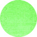 Round Abstract Green Modern Rug, abs2760grn