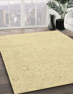 Machine Washable Abstract Brown Gold Rug in a Family Room, wshabs2760