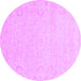 Round Abstract Purple Modern Rug, abs2760pur