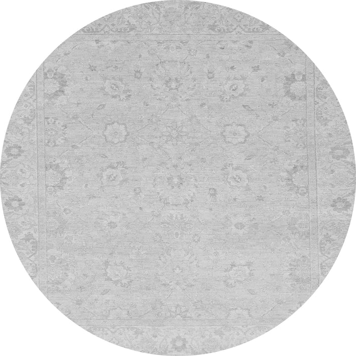 Round Machine Washable Abstract Gray Modern Rug, wshabs2760gry