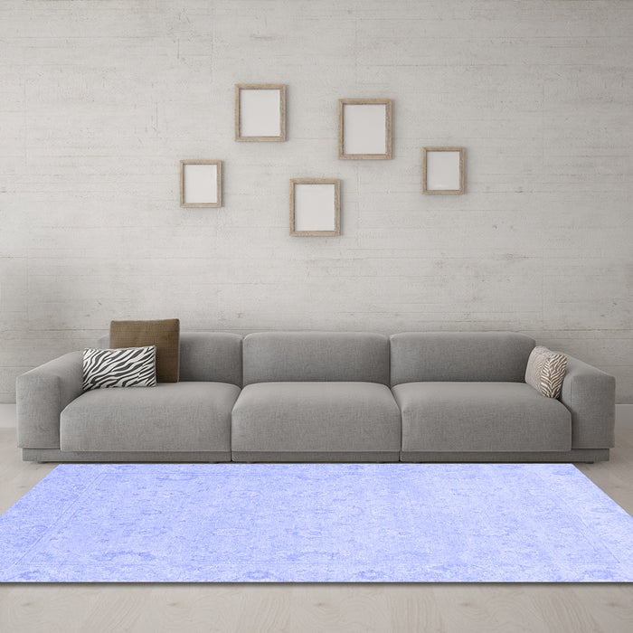 Machine Washable Abstract Blue Modern Rug in a Living Room, wshabs2760blu