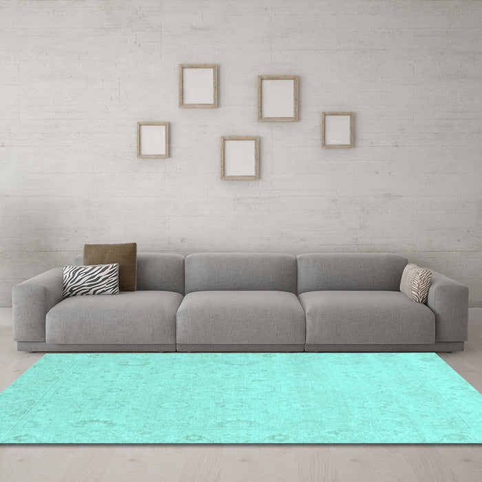 Machine Washable Abstract Light Blue Modern Rug in a Living Room, wshabs2760lblu