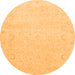 Round Abstract Orange Modern Rug, abs2760org