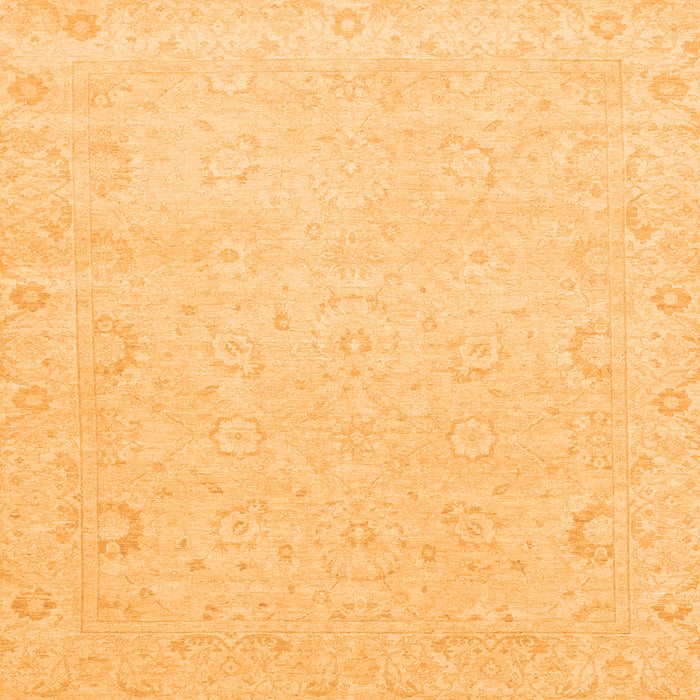 Square Machine Washable Abstract Orange Modern Area Rugs, wshabs2760org