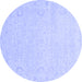 Round Abstract Blue Modern Rug, abs2760blu