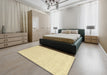 Abstract Brown Gold Modern Rug in a Bedroom, abs2760