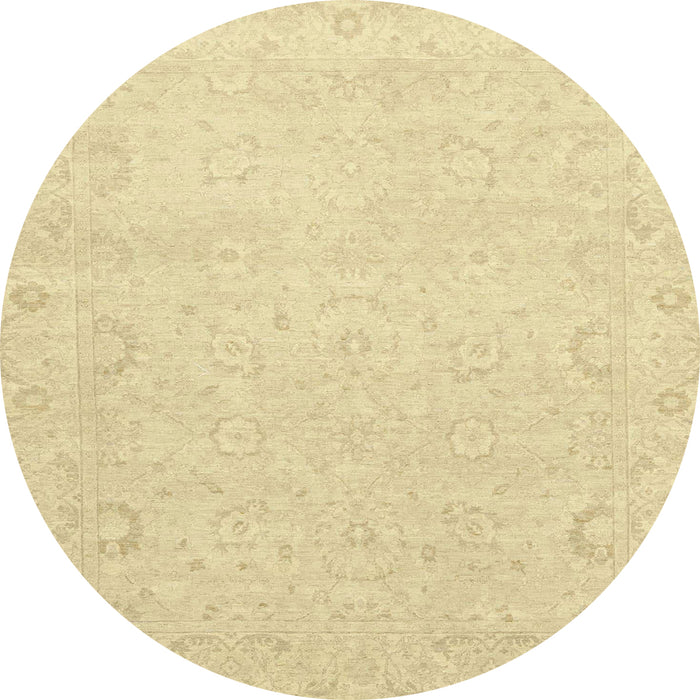 Round Machine Washable Abstract Brown Gold Rug, wshabs2760