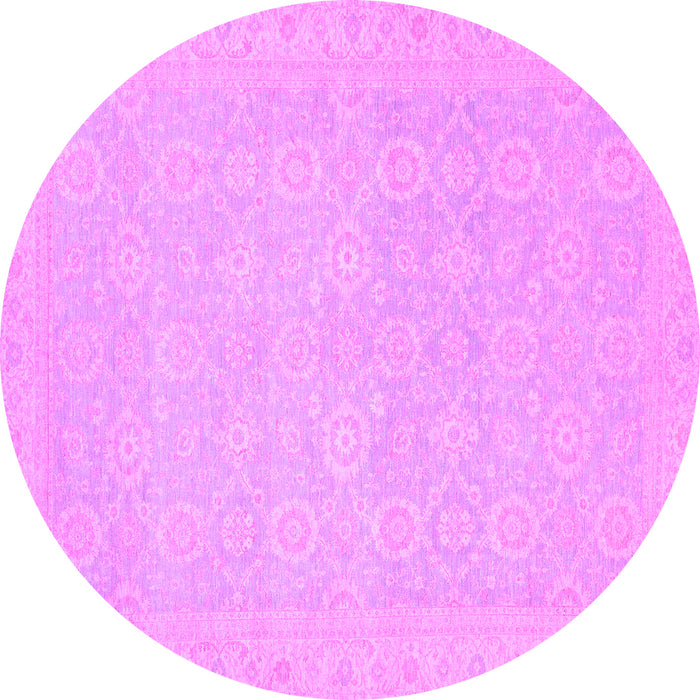 Round Oriental Purple Traditional Rug, abs2761pur