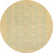 Round Machine Washable Abstract Metallic Gold Rug, wshabs2761