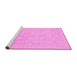 Sideview of Machine Washable Oriental Pink Traditional Rug, wshabs2761pnk