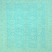 Square Oriental Light Blue Traditional Rug, abs2761lblu