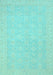 Machine Washable Oriental Light Blue Traditional Rug, wshabs2761lblu