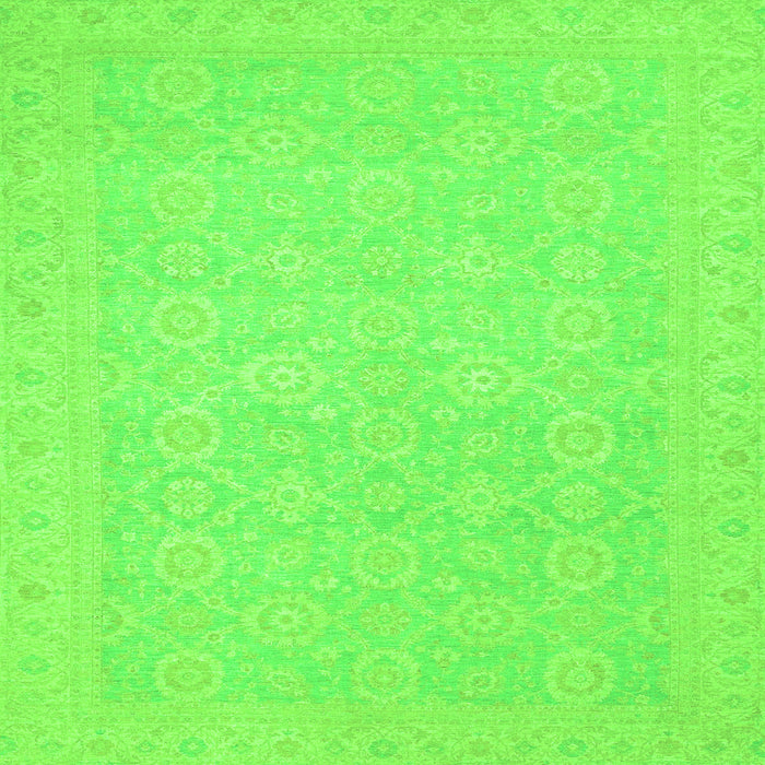 Square Machine Washable Oriental Green Traditional Area Rugs, wshabs2761grn