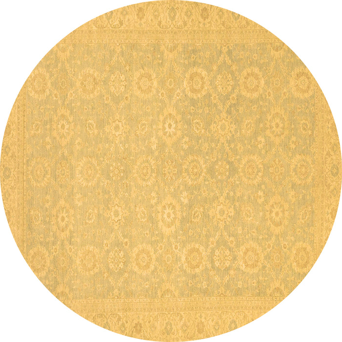 Round Machine Washable Oriental Brown Traditional Rug, wshabs2761brn
