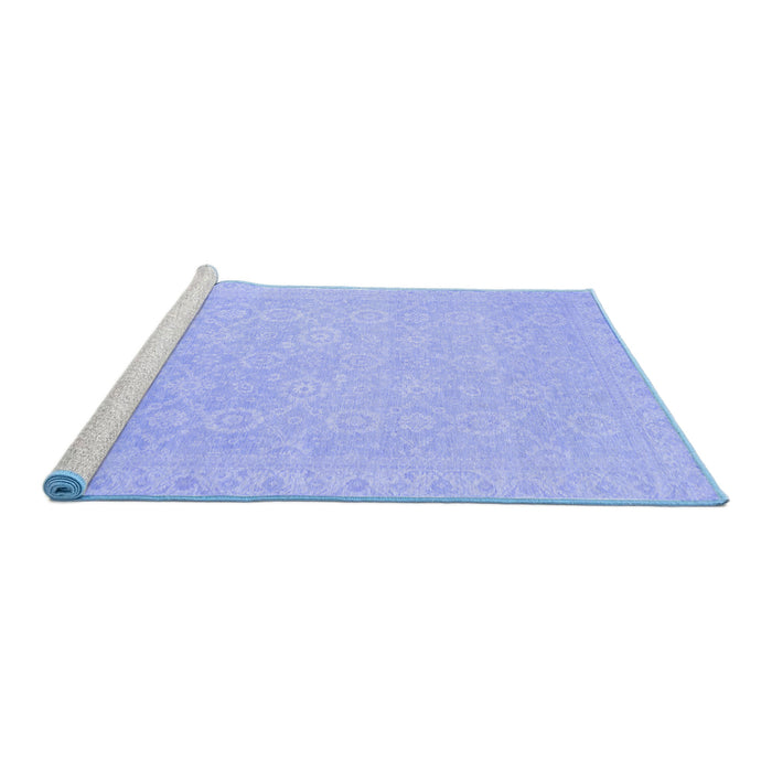 Sideview of Machine Washable Oriental Blue Traditional Rug, wshabs2761blu