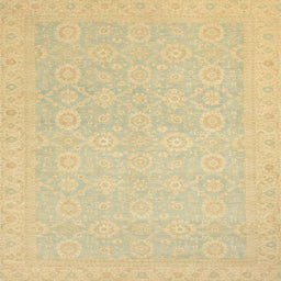 Square Abstract Metallic Gold Oriental Rug, abs2761