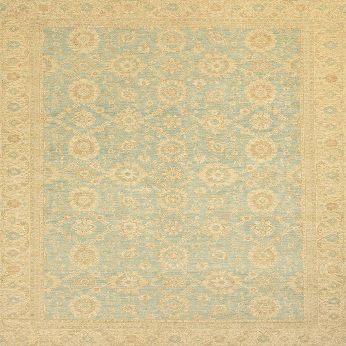 Square Abstract Metallic Gold Oriental Rug, abs2761