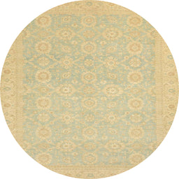 Round Abstract Metallic Gold Oriental Rug, abs2761