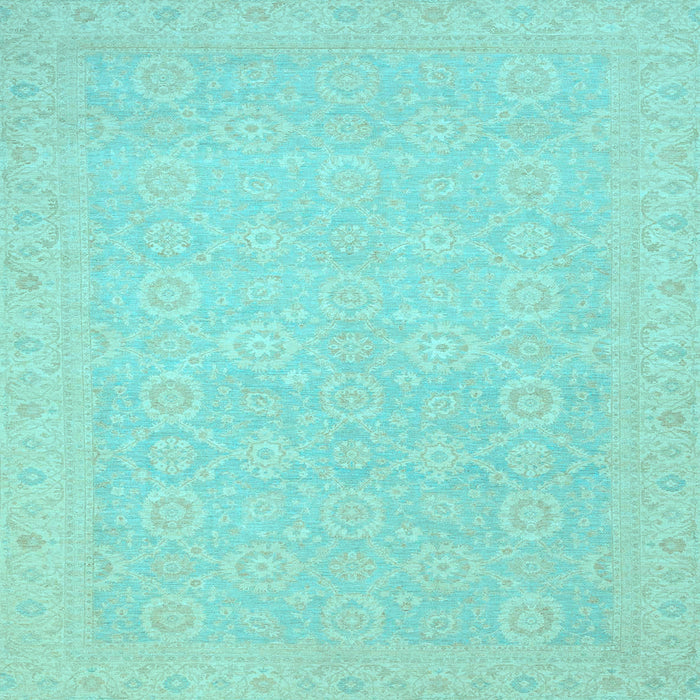 Square Machine Washable Oriental Light Blue Traditional Rug, wshabs2761lblu