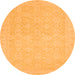 Round Oriental Orange Traditional Rug, abs2761org