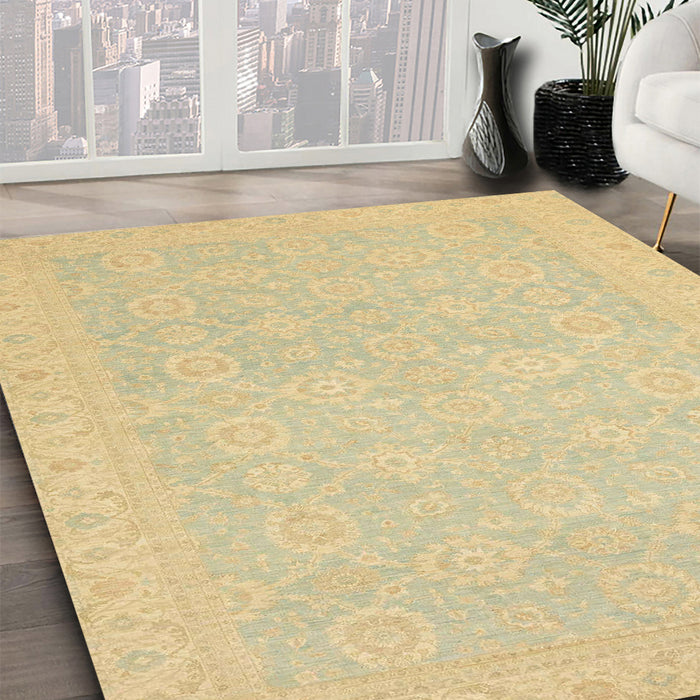 Machine Washable Abstract Metallic Gold Rug in a Family Room, wshabs2761