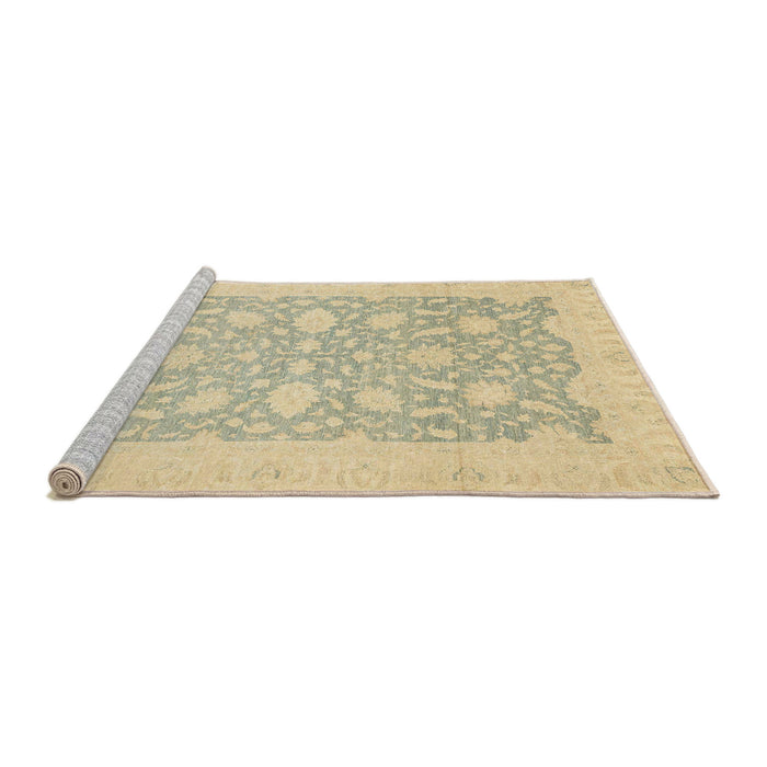 Sideview of Machine Washable Abstract Brown Gold Rug, wshabs2762