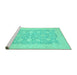 Sideview of Machine Washable Oriental Turquoise Traditional Area Rugs, wshabs2762turq