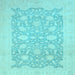 Square Oriental Light Blue Traditional Rug, abs2762lblu