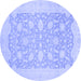 Round Oriental Blue Traditional Rug, abs2762blu