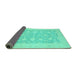 Sideview of Oriental Turquoise Traditional Rug, abs2762turq