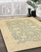 Abstract Brown Gold Oriental Rug in Family Room, abs2762