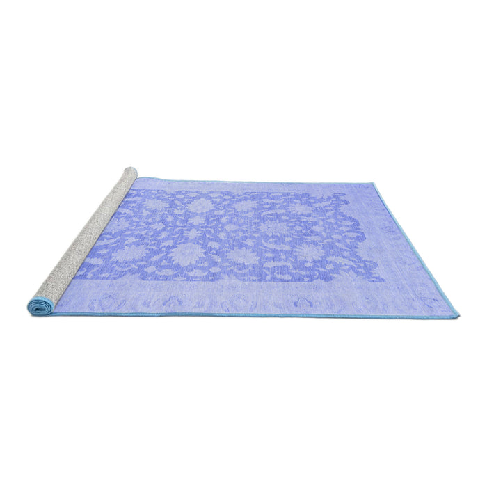 Sideview of Machine Washable Oriental Blue Traditional Rug, wshabs2762blu