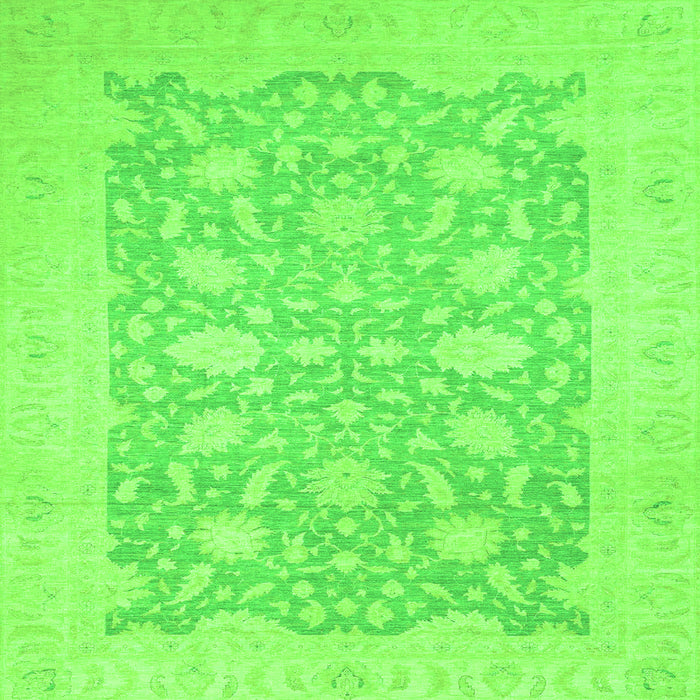 Square Oriental Green Traditional Rug, abs2762grn