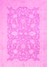 Machine Washable Oriental Pink Traditional Rug, wshabs2762pnk