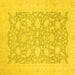 Square Machine Washable Oriental Yellow Traditional Rug, wshabs2762yw