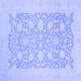 Square Machine Washable Oriental Blue Traditional Rug, wshabs2762blu