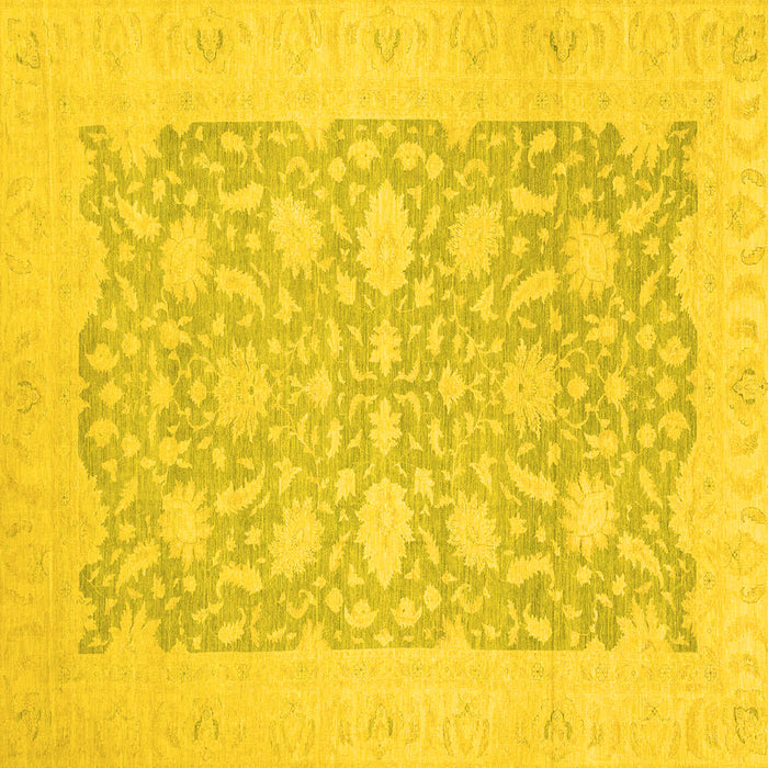 Square Oriental Yellow Traditional Rug, abs2762yw