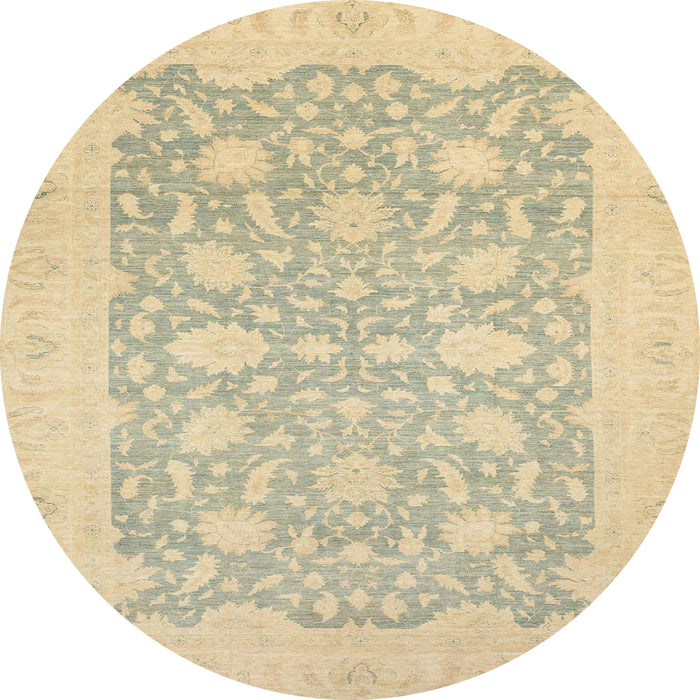 Round Abstract Brown Gold Oriental Rug, abs2762
